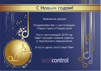 Компания Web Control поздравляет всех с Новым Годом и Рождеством!
